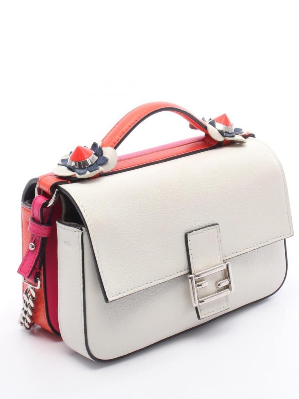 Fendi Pink White Double Baguette